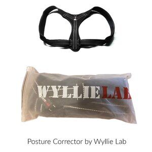 Posture Corrector by Wyllie Lab Unisex with Adjustable Straps & Pads - Black NEW
